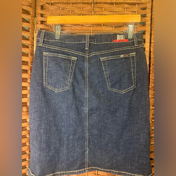 Just jeans Made In USA Skirt Front slit Denim Woman Junior SZ 13 Mostly cotton - Picture 9 of 13
